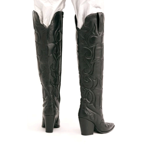 Jeffrey Campbell Shoes - JEFFREY CAMPBELL - Black Deja Western Cowgirl Boots